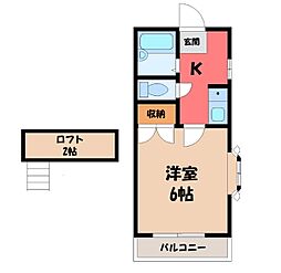 宇都宮第8レジデンス 1Kの間取図画像