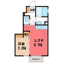 エルハイツ 1LDKの間取図画像