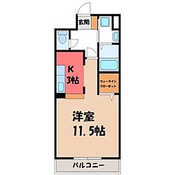 エソール中今泉 1Kの間取図画像