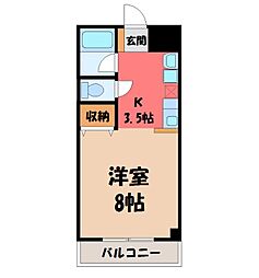 TENROSES106 ワンルームの間取図画像