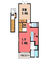 ニューオールリバー 1LDKの間取図画像