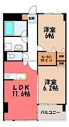 VerdeYOTO 2LDKの間取図画像