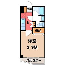 ウィンズ杉 1Kの間取図画像