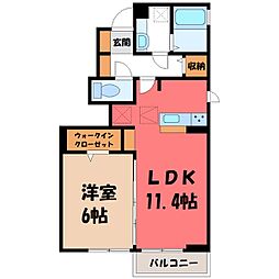 セジュール桜 1LDKの間取図画像