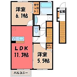 コートヤードE 2LDKの間取図画像