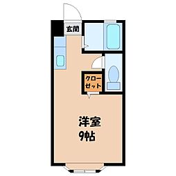 Mitutoyoグリーンハイツエコー1 ワンルームの間取図画像