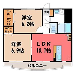 ヴァンルミエール 2LDKの間取図画像