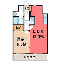 モアルミーネ 1LDKの間取図画像