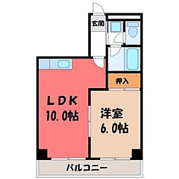 ピアジオ東簗瀬 1LDKの間取図画像