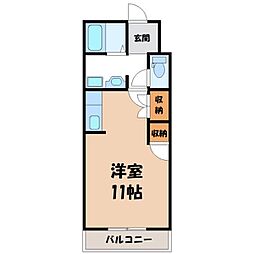 リカーハイツ ワンルームの間取図画像