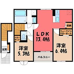 JR日光線 鹿沼駅 バス16分 栄町2丁目下車 徒歩20分 2階/-