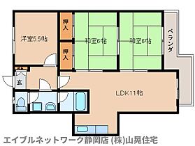 静岡県静岡市葵区平和3丁目（賃貸マンション3LDK・3階・60.84㎡） その2