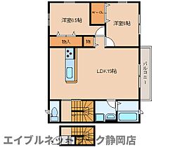 静岡県静岡市葵区羽鳥6丁目（賃貸アパート2LDK・2階・62.56㎡） その2