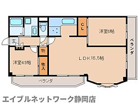 静岡県静岡市葵区田町4丁目（賃貸マンション2LDK・4階・60.75㎡） その2