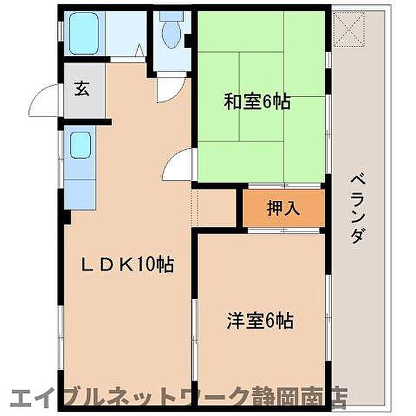 静岡県静岡市駿河区西島(賃貸マンション2LDK・1階・45.30㎡)の写真 その2
