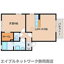 静岡県焼津市西小川5丁目（賃貸アパート1LDK・1階・40.43㎡） その2