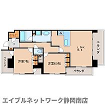 静岡県静岡市駿河区稲川2丁目（賃貸マンション2LDK・2階・75.34㎡） その2