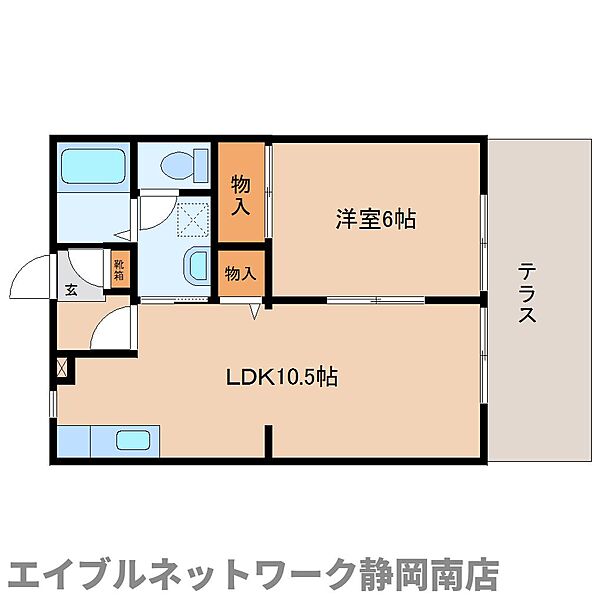 静岡県静岡市駿河区曲金6丁目(賃貸アパート1LDK・1階・40.92㎡)の写真 その2