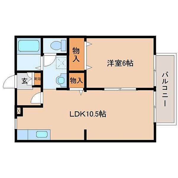 静岡県静岡市駿河区曲金6丁目(賃貸アパート1LDK・2階・40.92㎡)の写真 その2