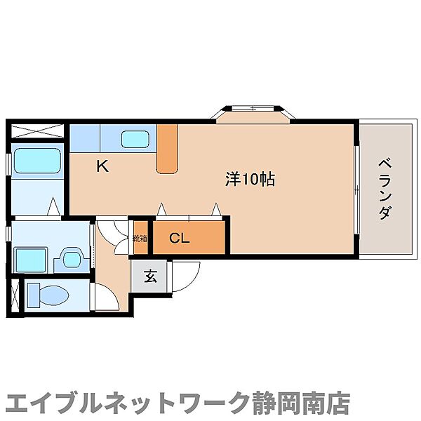 静岡県静岡市駿河区富士見台1丁目(賃貸マンション1R・1階・29.60㎡)の写真 その2