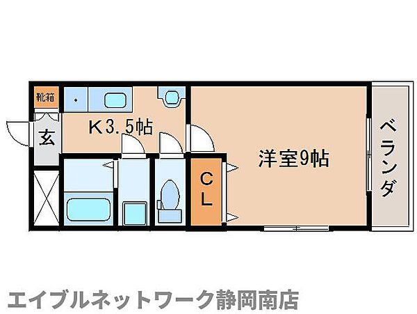 静岡県静岡市駿河区大谷(賃貸マンション1K・1階・26.70㎡)の写真 その2