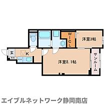 静岡県焼津市西小川1丁目（賃貸アパート2K・1階・36.96㎡） その2