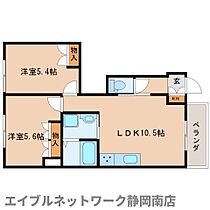 静岡県藤枝市本町4丁目（賃貸マンション2LDK・1階・46.28㎡） その2