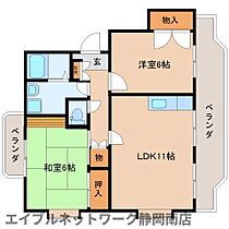 静岡県静岡市駿河区中田本町（賃貸マンション2LDK・1階・55.44㎡） その2