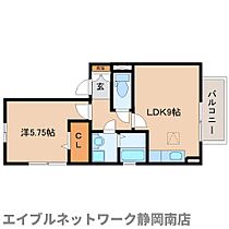 静岡県静岡市駿河区大谷（賃貸アパート1LDK・1階・37.09㎡） その2