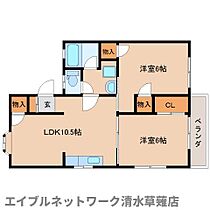 静岡県静岡市葵区瀬名中央3丁目（賃貸アパート2LDK・2階・51.00㎡） その2