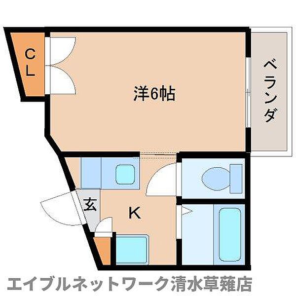 静岡県静岡市清水区草薙3丁目(賃貸マンション1K・2階・21.06㎡)の写真 その2