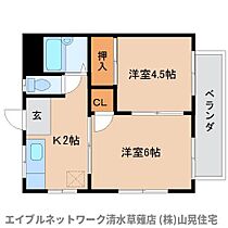 静岡県静岡市葵区瀬名1丁目（賃貸アパート2K・2階・31.44㎡） その2