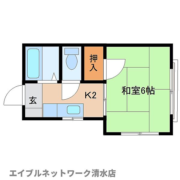 静岡県静岡市清水区西高町(賃貸アパート1K・1階・19.00㎡)の写真 その2