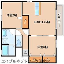 静岡県静岡市清水区船越1丁目（賃貸アパート2LDK・2階・55.47㎡） その2