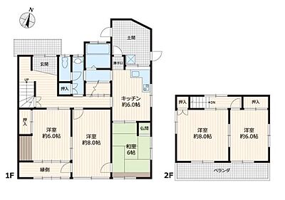 間取り：全居室6帖以上・南向きで陽当良好♪なお家です。