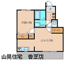 奈良県香芝市逢坂2丁目（賃貸アパート1LDK・1階・44.55㎡） その2