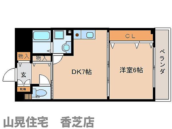 奈良県香芝市瓦口(賃貸マンション1DK・3階・34.00㎡)の写真 その2
