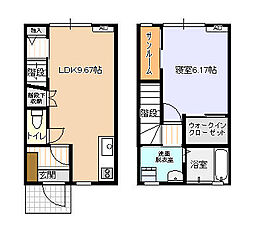 ビオラ上赤江D 1LDKの間取図画像