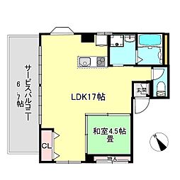 田村ビル 1LDKの間取図画像