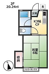 コーポ藤香 1Kの間取図画像