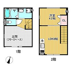 オークブラン祐天寺 1LDKの間取図画像