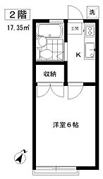 中町ハウス 1Kの間取図画像