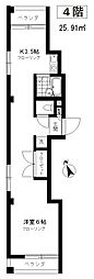 市川ビル 1Kの間取図画像