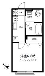 ハピネス東が丘 1Kの間取図画像