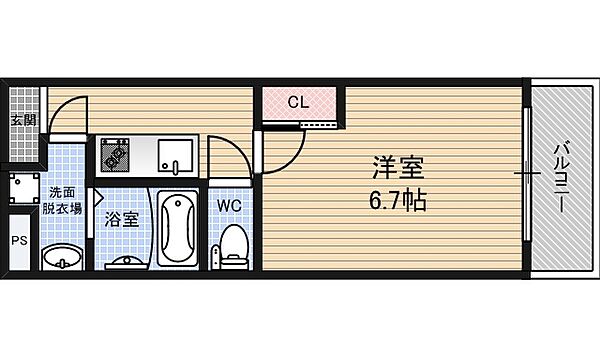 大阪府大阪市福島区野田２丁目(賃貸マンション1K・5階・23.00㎡)の写真 その2