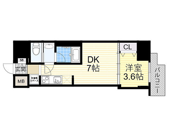 Dimora靭公園 1501｜大阪府大阪市西区京町堀２丁目(賃貸マンション1DK・15階・30.06㎡)の写真 その2