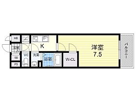 大阪府大阪市福島区吉野５丁目（賃貸マンション1K・7階・25.08㎡） その2