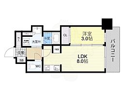 大阪市港区弁天4丁目マンション 1LDKの間取図画像