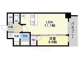 プレサンス京町堀 1LDKの間取図画像