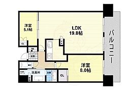 ザ・パークハウス中之島タワー 2LDKの間取図画像